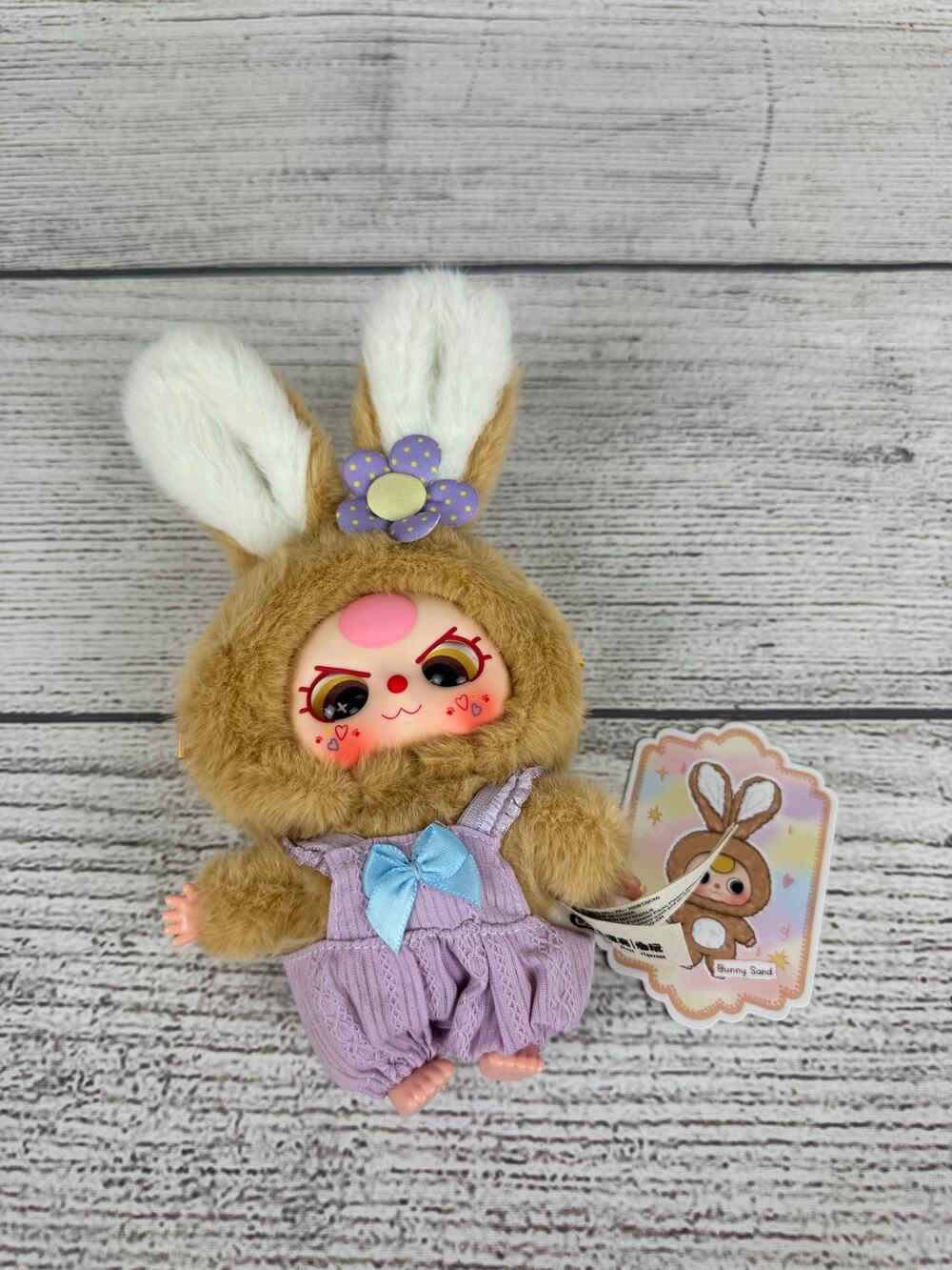 Baby Three Macaroon Cute Bunny Sand Plush Keychain